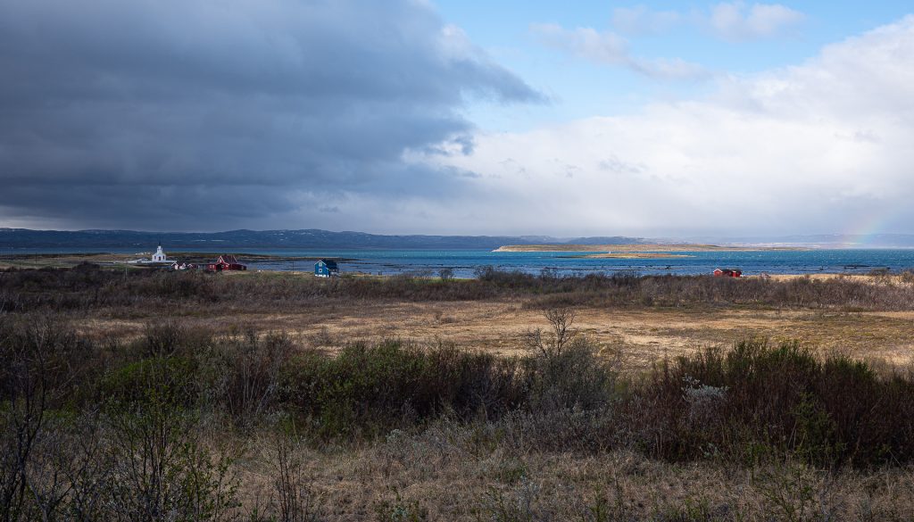 vakkert hus øde landskap horisont